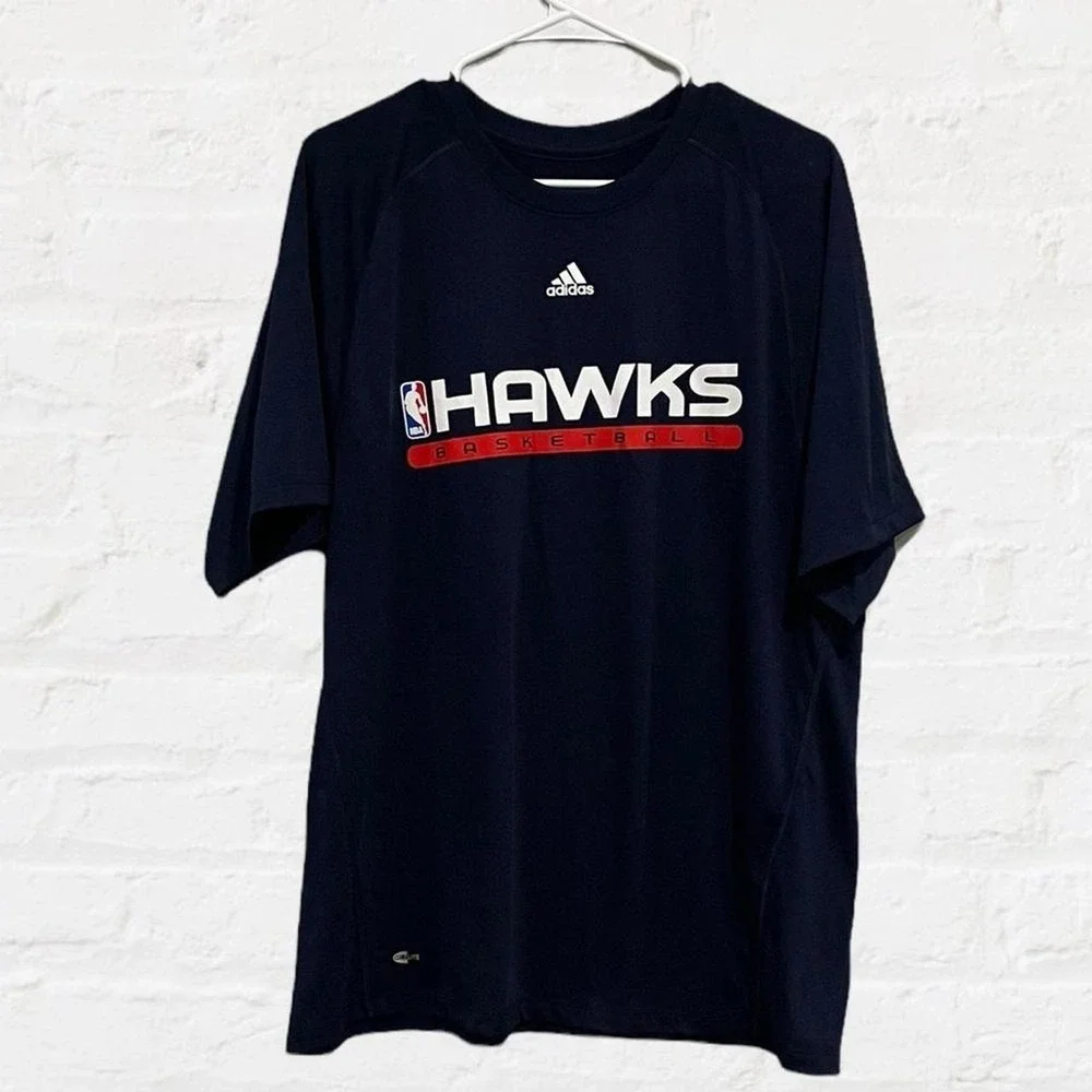 Adidas Atlanta Hawks NBA Basketball Climalite Shirt Navy Blue Mens Large